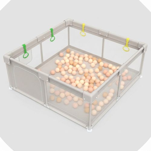 ZEEBABA 59x59 big mesh playpen for babies and toddlers, 27 inches tall