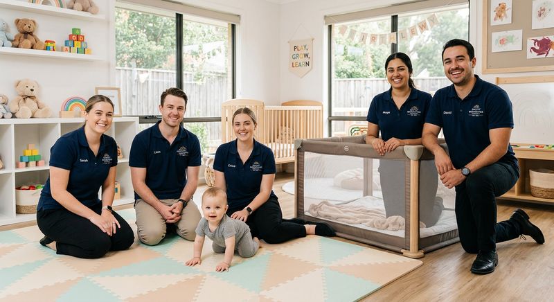 ZEEBABA brand showcase — playpen, mat, and accessories arranged in a nursery